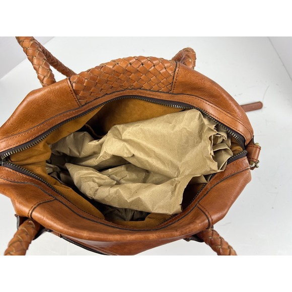 Patricia Nash Leather Paloma Tote Crossbody Bag Tan Braided Handles Shoulder Bag - Picture 11 of 14